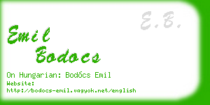 emil bodocs business card